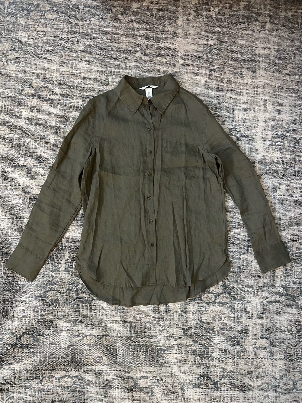 H&M Premium Selection Linen Button-Down Blouse